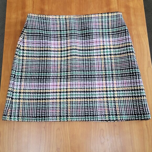 LOFT Wool Blend Multicolor Houndstooth Mini Skirt - 10 - Picture 6 of 8